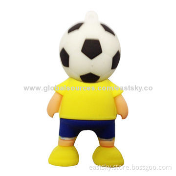 Football cloth-shaped USB, made of soft PVC material, OEM orders are welcomeNew